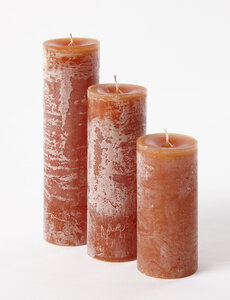 Dekocandle Kaars 7x7x10cm (orange brown)