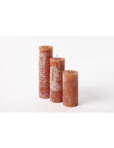 Dekocandle Kaars 7x7x10cm (orange brown)