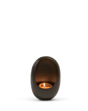 Dekocandle Standing egg candle holder 25x15x38cm  - metal - antique zinc