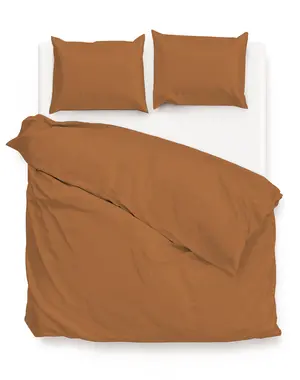 Zo-Home Dekbedovertrek Satinado Cognac Brown