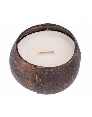 Billiet Cocos kaars met houten wiek D12cm kokos & limoen geur