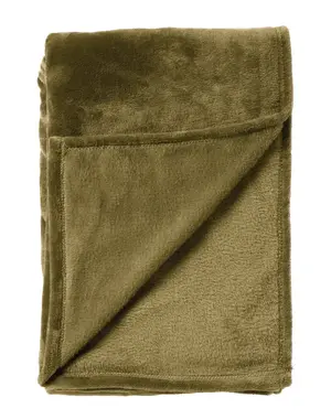 Dutchdecor BILLY - Plaid 150x200 cm - flannel fleece - superzacht - Military Olive - groen