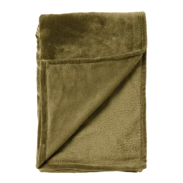 Dutchdecor BILLY - Plaid 150x200 cm - flannel fleece - superzacht - Military Olive - groen
