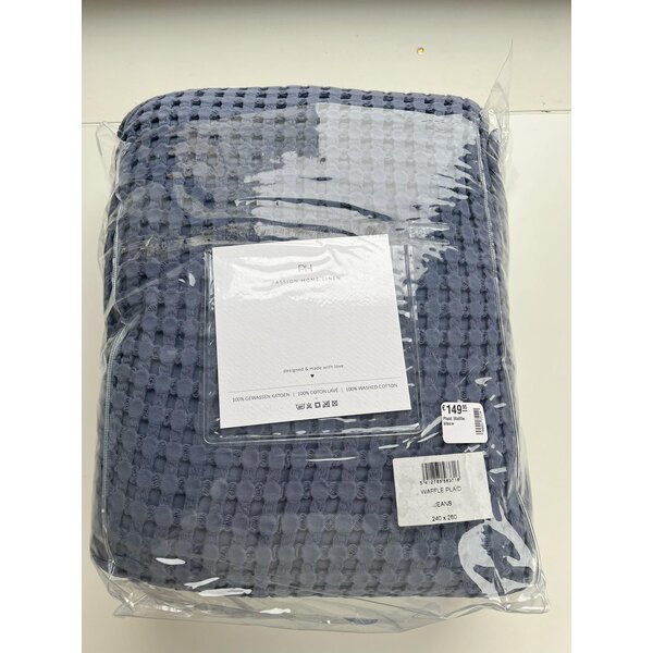 Passion home linen Plaid Waffle blauw