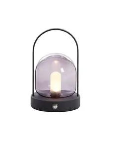 Light & Living Tafellamp LED Ø12x19 cm YEREMI glas smoke+mat zwart