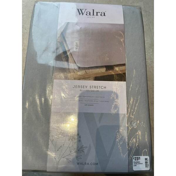 Hoeslaken Jersey stretch grijs