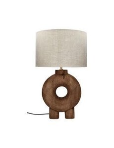 Pomax LAMPEDUSA - tafellamp - mango hout - DIA 28 x H 51 cm - bruin