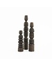 By-Boo Totem - brown set of 3 - 7x7x45cm/7x7x36cm/7x7x26,5cm
