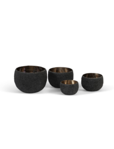 Dekocandle Planter with coal finish set 4