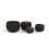 Dekocandle Planter with coal finish set 4