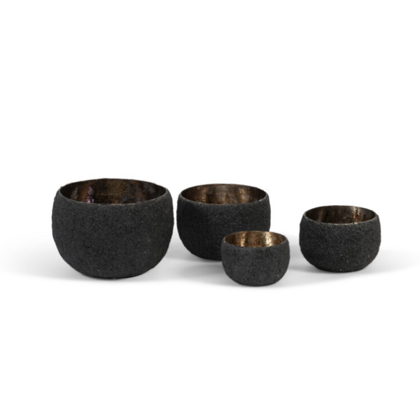 Dekocandle Planter with coal finish set 4