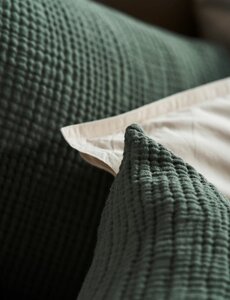 Passion home linen Crinkle sierkussen groen
