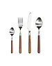 Pomax DONATELLO - set/16 bestek 18/8 - roestvrij staal / walnut - walnoot