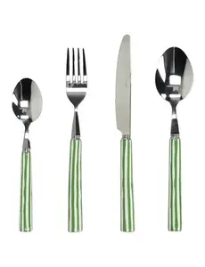 Pomax DALI - set/16 bestek 18/0 - roestvrij staal / porcelain - groen