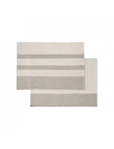 Blomus Set van 2 Theedoeken -GANO- Kleur Moonbeam / Rouwduif 70 x 50 cm