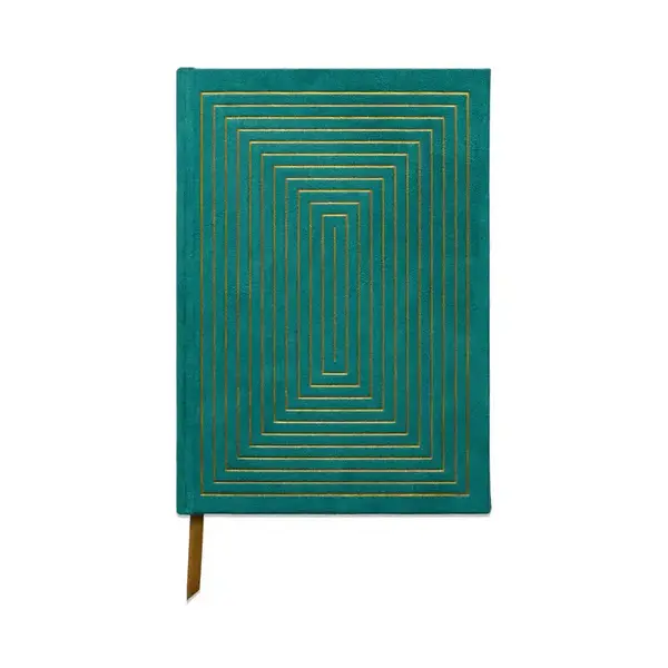 Designworks Collective Suedette Hardcover Journal - green - linear B