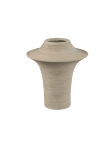 PTMD Rinder Beige matt ceramic wide ring vase high S