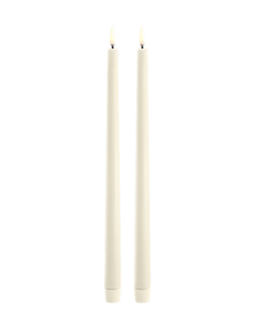 Piffany LED slim taper candle, Ivory smooth, 2-pack, 2.3x32cm