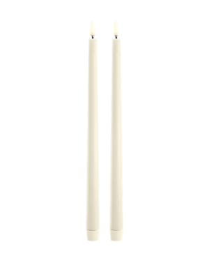 Piffany LED slim taper candle, Ivory smooth, 2-pack, 2.3x32cm