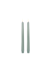 Piffany LED taper candle, Dusty green, Smooth, 2- pack, 2,3x25 cm