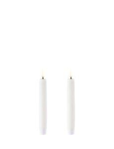 Piffany LED taper candle, Nordic white, Smooth, 2- pack, 2,3x15 cm