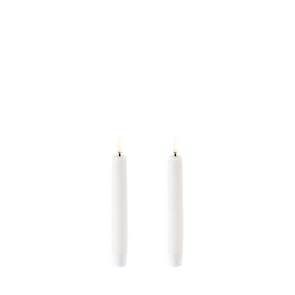 Piffany LED taper candle, Nordic white, Smooth, 2- pack, 2,3x15 cm