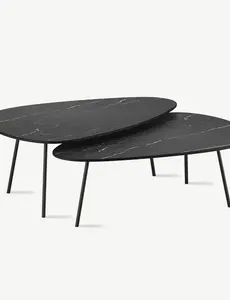 UNIT 14 Salontafelset Odil & Odil Nero Marquina (105x70x35 + 105x70x34)