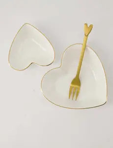 zusss Dipschaaltje goud hartje wit/goud wit / goud