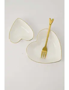 zusss Dipschaaltje goud hartje wit/goud wit / goud
