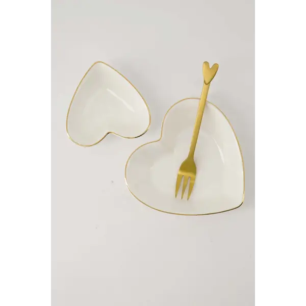 zusss Dipschaaltje goud hartje wit/goud wit / goud