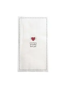 zusss Servetten rechthoek gezellig wit/rood/grijsblauw wit / rood / grijsblauw