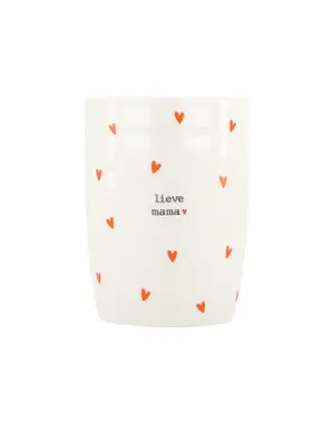 zusss Koffiemok hartjes lieve mama wit / rood wit / rood