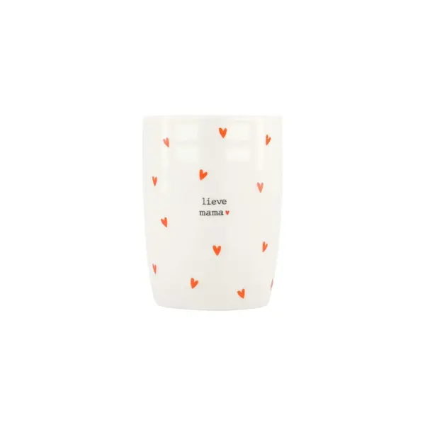 zusss Koffiemok hartjes lieve mama wit / rood wit / rood
