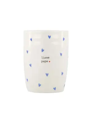 zusss Koffiemok hartjes lieve papa blauw / wit blauw / wit