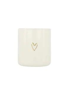 zusss voorraadpot met deksel keramiek M lijn hartje wit/goud