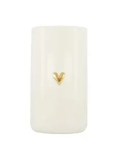 zusss voorraadpot met deksel keramiek L hartje wit/goud