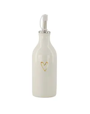 zusss olie/azijn fles keramiek open hartje