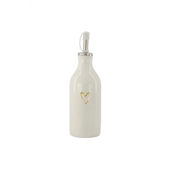 zusss olie/azijn fles keramiek open hartje