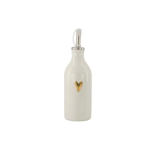 zusss olie/azijn fles keramiek hartje