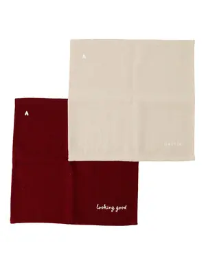 zusss set van 2 vaatdoekjes hartje zand/port