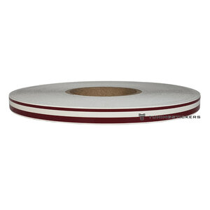 Wine Red 7.5 mm  Dubbele striping