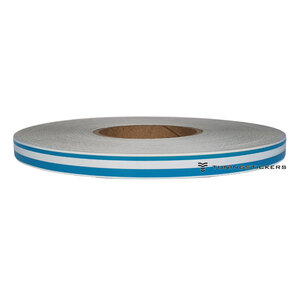 Light Blue 7.5 mm  Dubbele striping