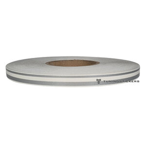 Silver Metallic 7.5 mm  Dubbele striping