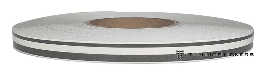 Charcoal Metallic 7.5 mm  Dubbele striping