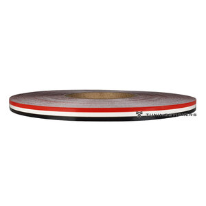 Red - Black 7.5 mm  Dubbele striping