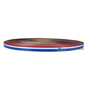 Red - Dark Blue 6.5 mm  Dubbele striping