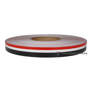 Red - Black 13 mm  Dubbele striping