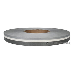 Silver - Charcoal 13 mm  Dubbele striping