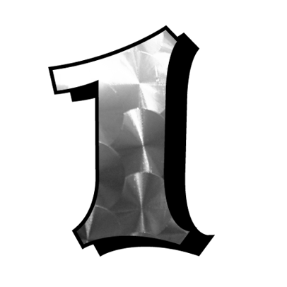 Racenummer Silver - 1 - Tuningstickers