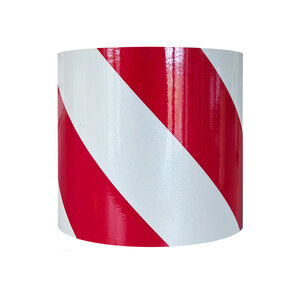 3M® Reflecterende tape 100 mm Rood / Wit -  Links